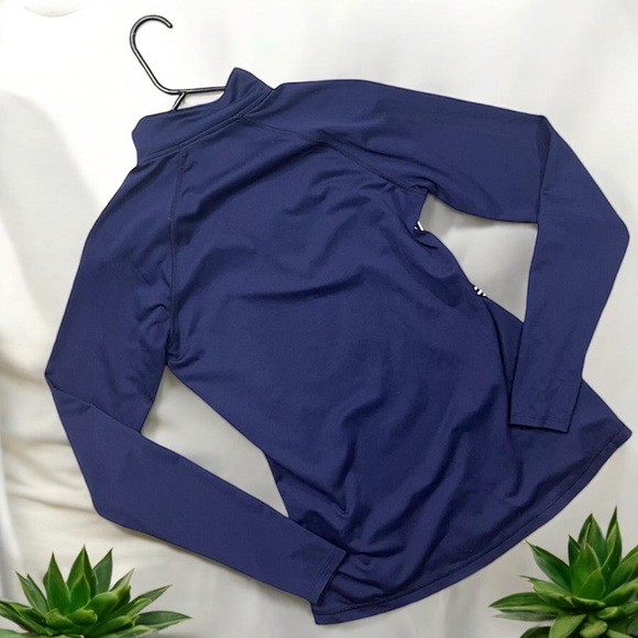 Old Navy Active Blue & White Stripe Active Go-Dry 3/4 Zip Up Pullover - Picture 15 of 16